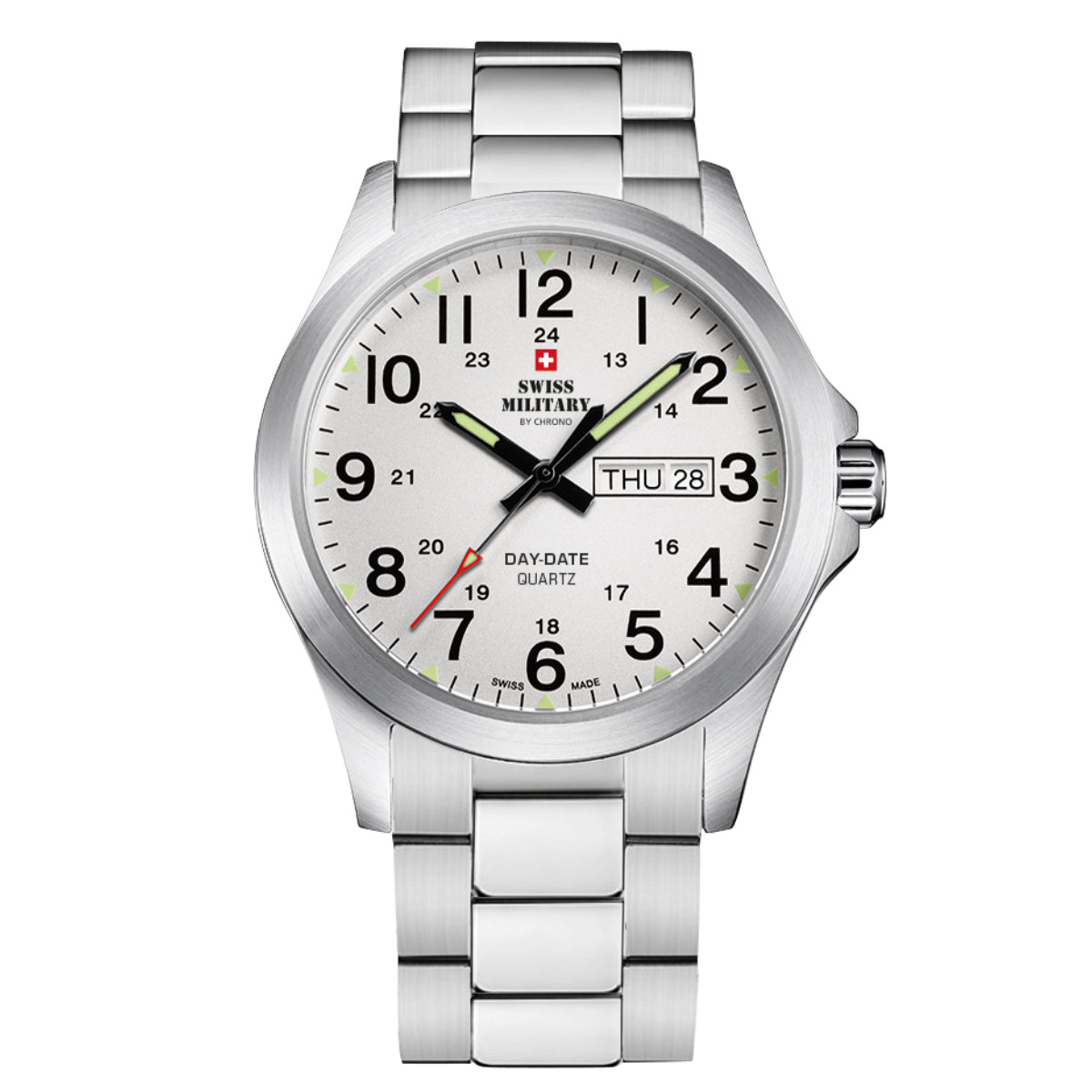Swiss Military day date military style field Watch