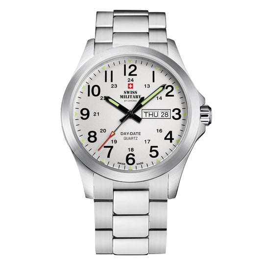 Swiss Military day date military style field Watch