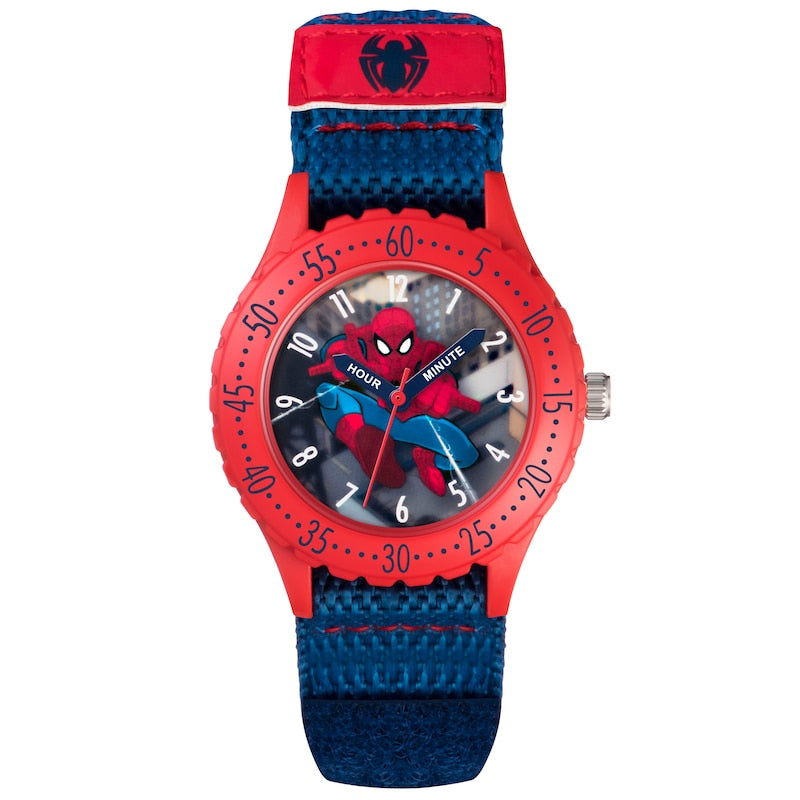 Childrens Spiderman teaching time strap watch