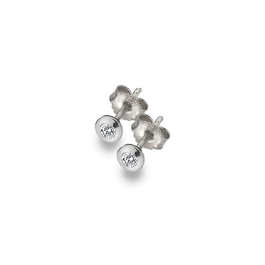 9ct white gold and Cubic Zirconia round stud earrings