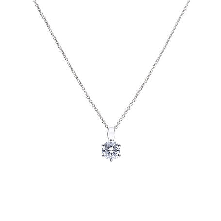 Diamonfire Silver And Cubic Zirconia claw set Pendant 1.50ct