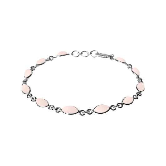 Silver and marquise Rose Quartz bracelet.