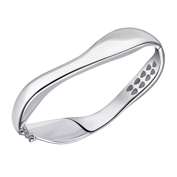 Silver organic wave bangle