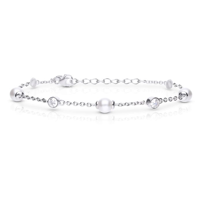 Diamonfire Silver Pearl Bracelet