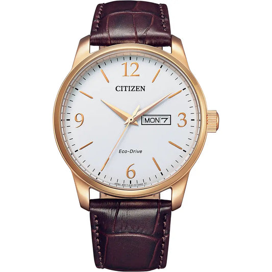 gents Citizen Eco-Drive White Dial Watch.