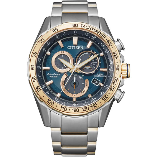 GENTS CITIZEN ECO-DRIVE ATOMIC TIME PERPETUAL CALENDAR WATCH.