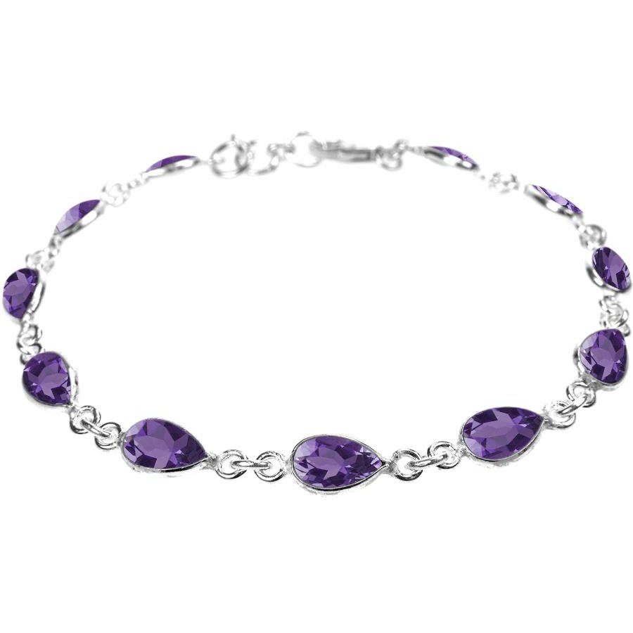 Silver and amethyst teardrop bracelet.