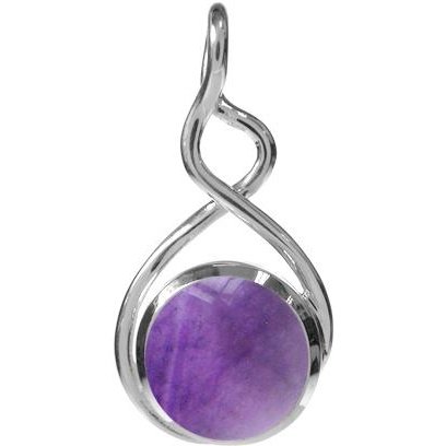 Silver and Amethyst loop pendant.
