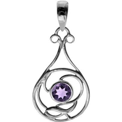 Silver and amethyst art nouveau style pendant.