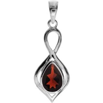 silver and Garnet twist pendant.