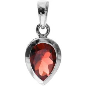 Silver and Garnet teardrop pendant.
