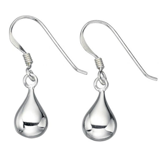 Silver teardrop drop earrings