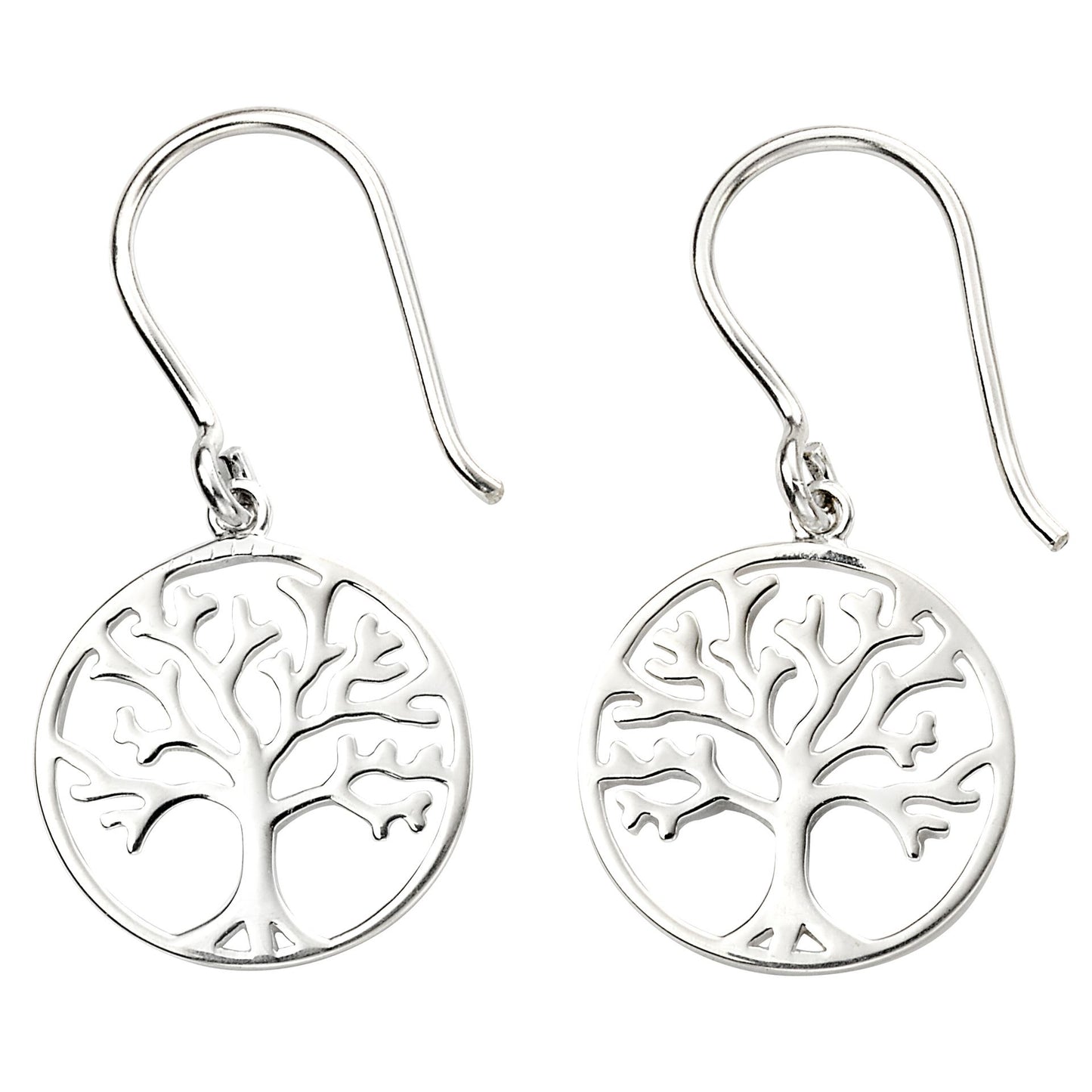 Silver Tree Of Life Drop Earrings