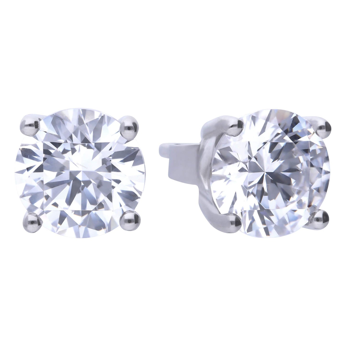 Diamonfire silver and cubic zirconia four claw stud earrings 2ct.