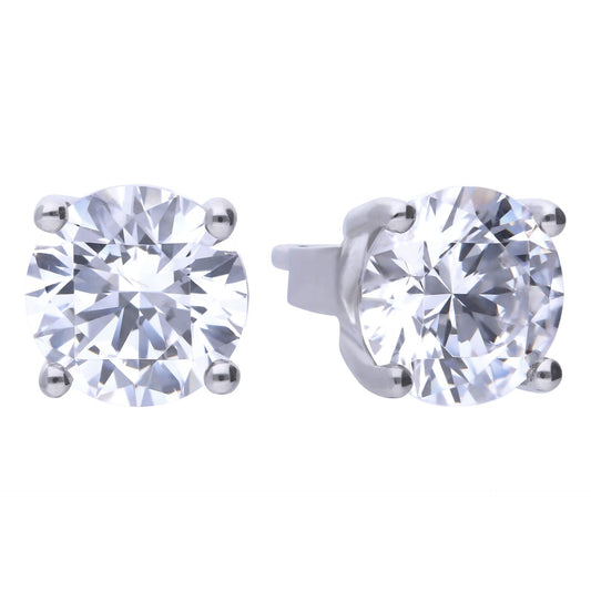 Diamonfire silver and cubic zirconia four claw stud earrings 2ct.