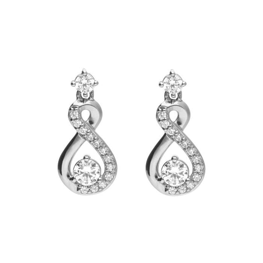Diamonfire silver and cubic zirconia infinity drop earrings.