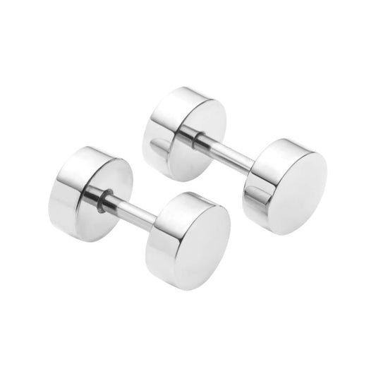 Stainless steel gents plain round studs earrings