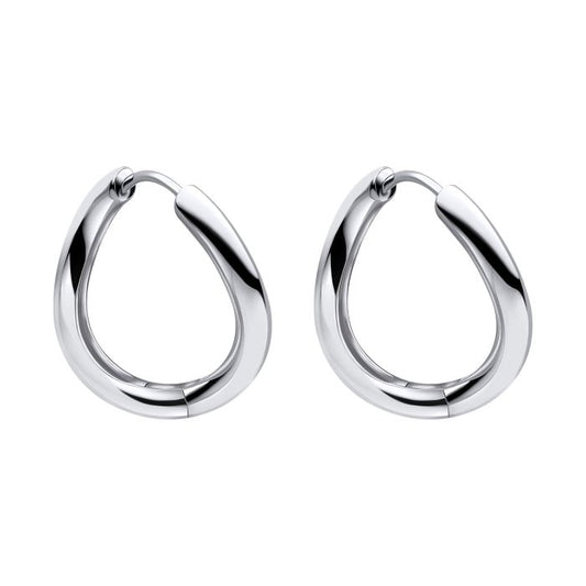Silver infinity twist hoop earrings
