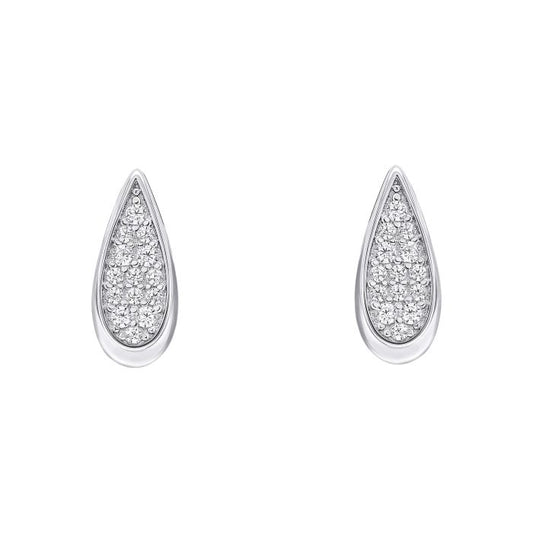 Fiorelli silver and cubic zirconia Tilted Droplet Stud Earrings