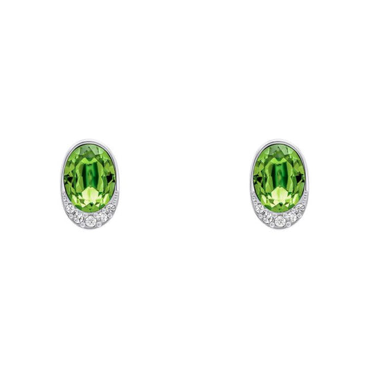 Fiorelli Oval Peridot Stud Earrings with Cubic Zirconia Wave