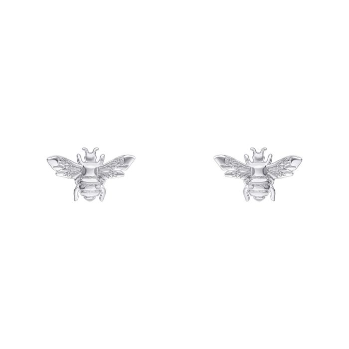 Silver Bee Stud Earrings