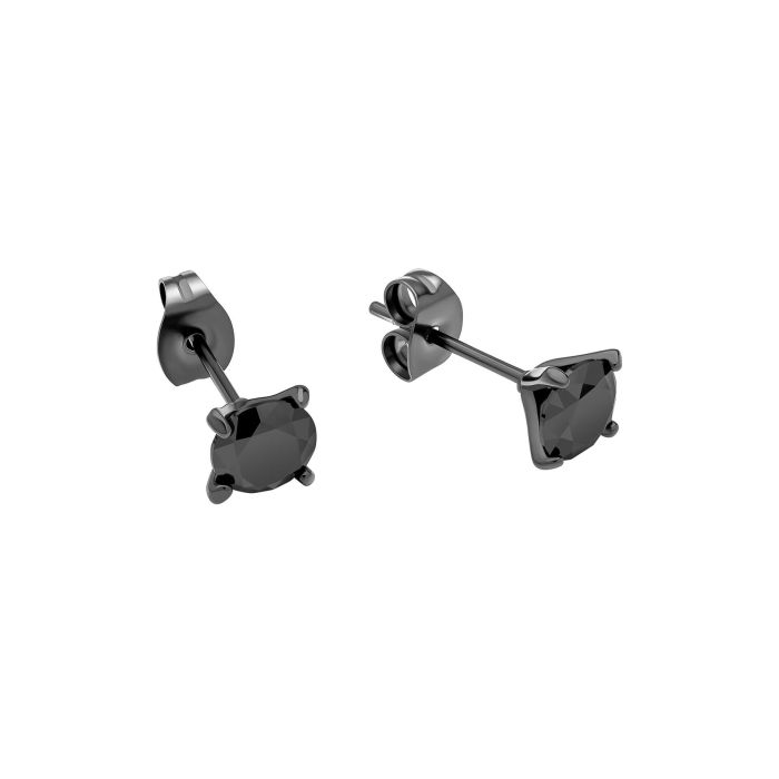 Stainless steel and Cubic Zirconia 4 claw gents stud earrings