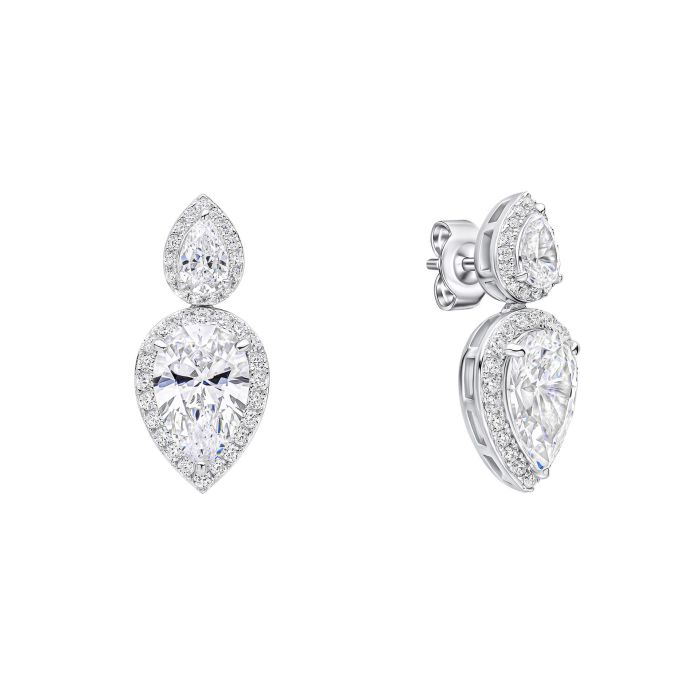 Diamonfire Silver Teardrop Earrings