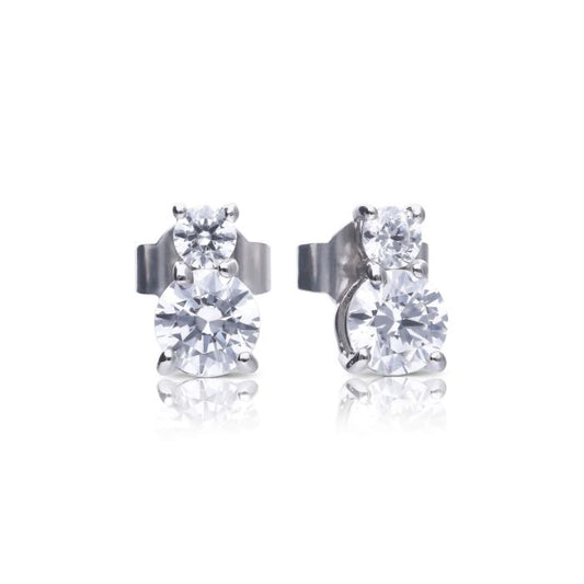 Diamonfire Silver Stud Earrings.