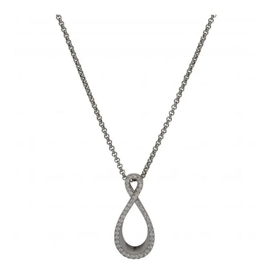 Silver and Cubic Zirconia infinity shape pendant