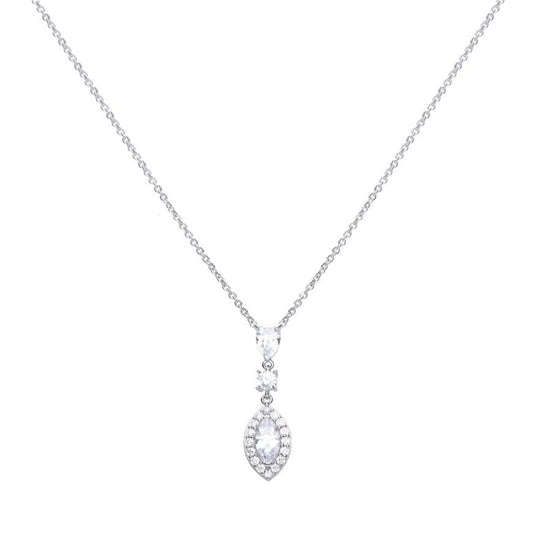 Diamonfire silver and cubic zirconia teardrop round and marquise drop pendant