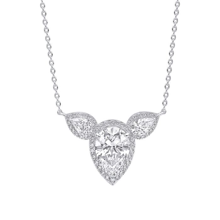 Diamonfire Silver Teardrop Necklace