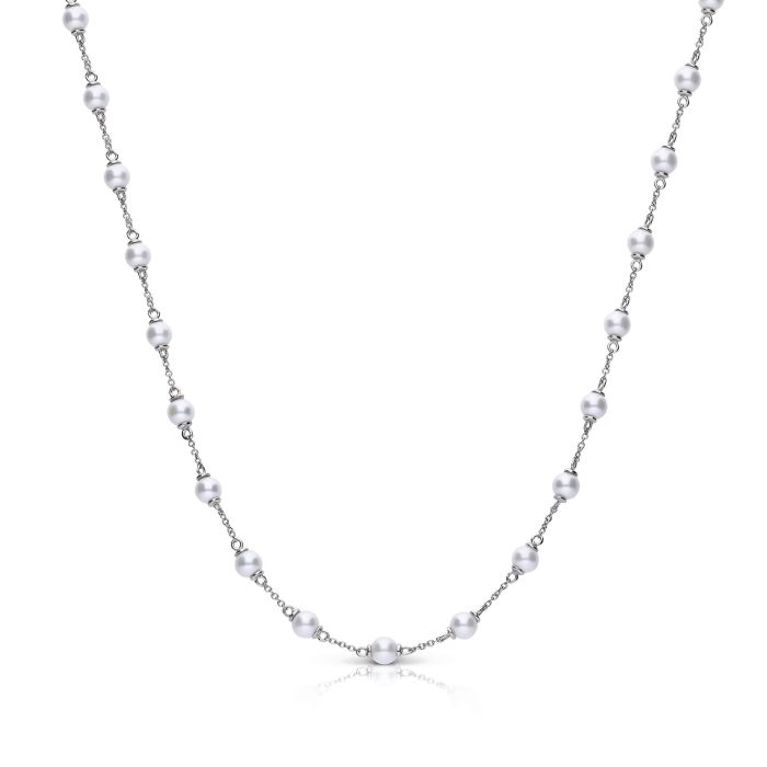 Diamonfire silver and shell pearl Necklace