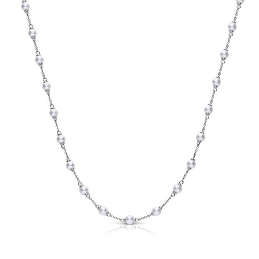 Diamonfire silver and shell pearl Necklace