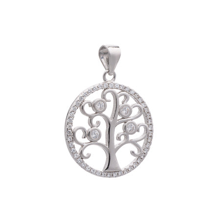 Silver and Cubic zirconia Tree of Life Pendant