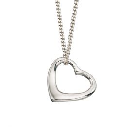silver small open heart pendant