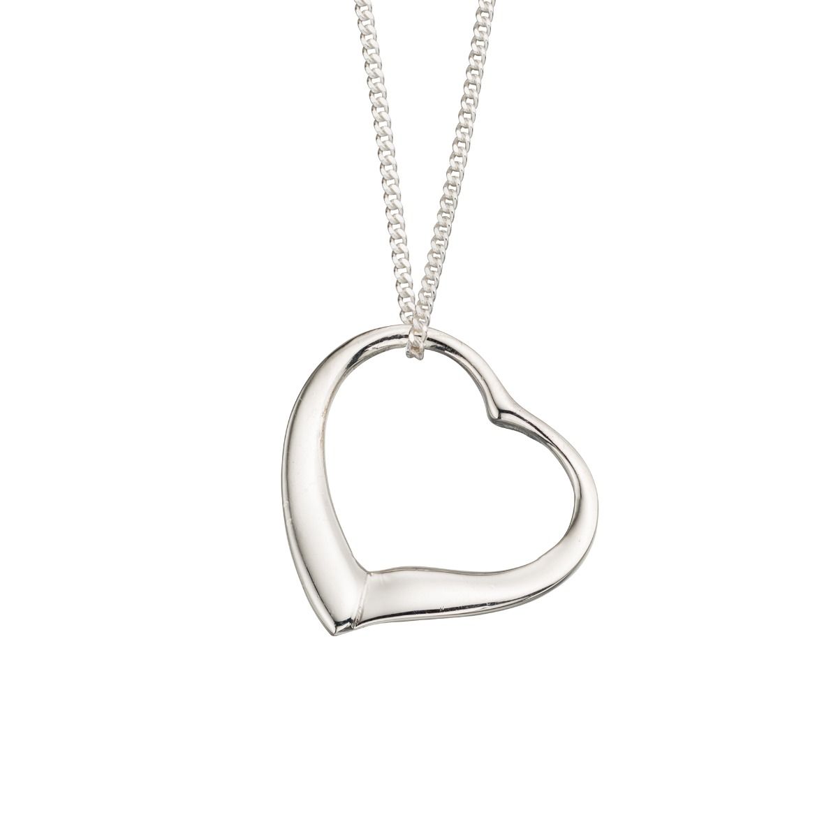 silver open heart pendant