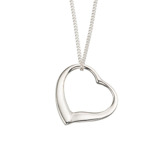 silver open heart pendant