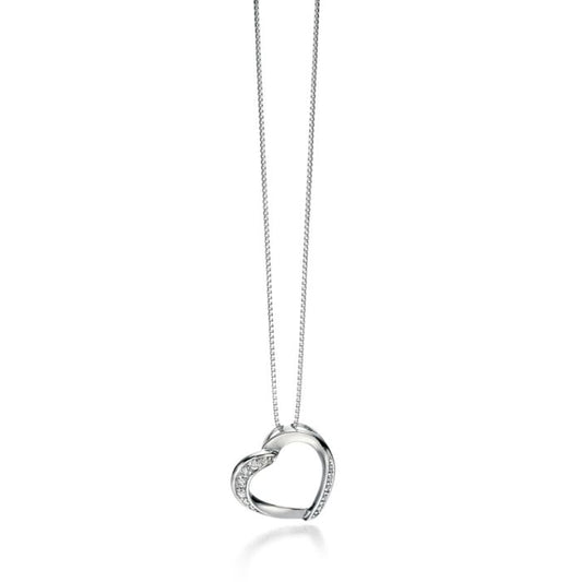 Fiorelli silver and cubic zirconia heart pendant