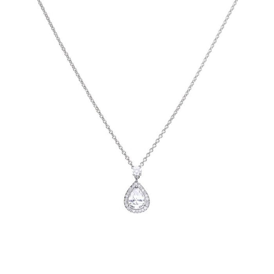 Diamonfire Silver & Marquis Cubic Zirconia with a halo pendant