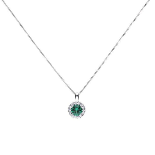 Diamonfire Silver Emerald Pendant