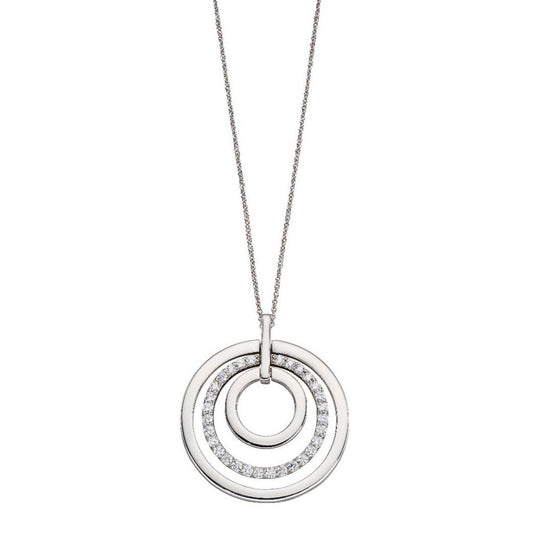 Fiorelli Silver & Cubic Zirconia triple open disk pendant
