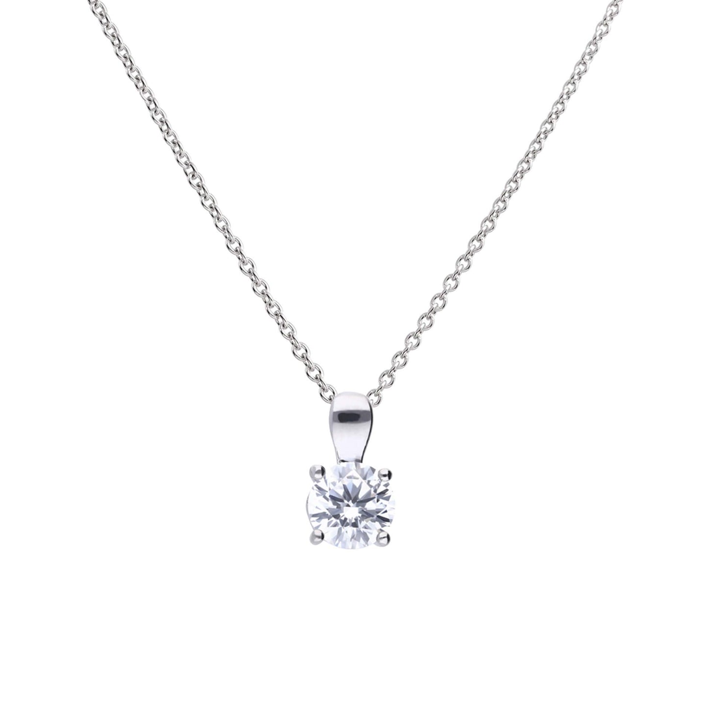 Diamonfire silver and cubic zirconia round pendant 1ct.