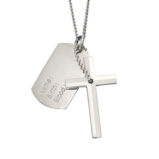 Gents Cross and Dog Tag