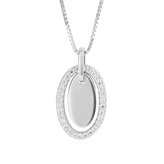 Fiorelli silver and cubic zirconia floating disc pendant