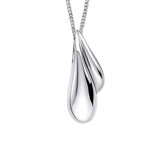 Silver Organic wave droplet Drop Pendant