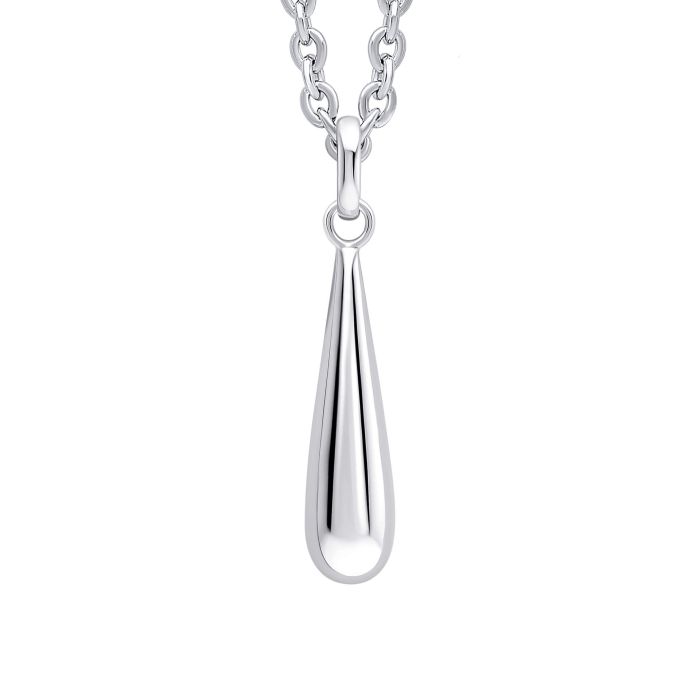 Silver Elongated Teardrop Pendant
