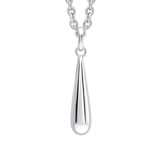 Silver Elongated Teardrop Pendant
