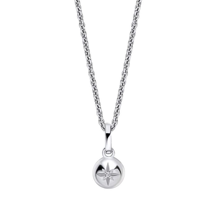 Silver and Diamond Spherical Starburst Pendant