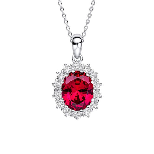 Diamonfire Silver Oval Pendant