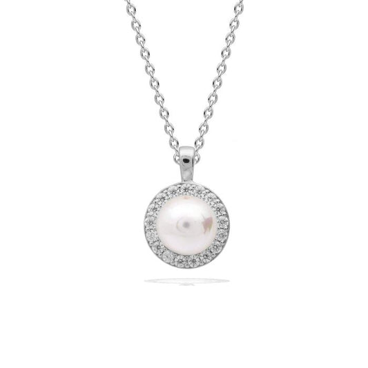Diamonfire Silver Pearl Pendant
